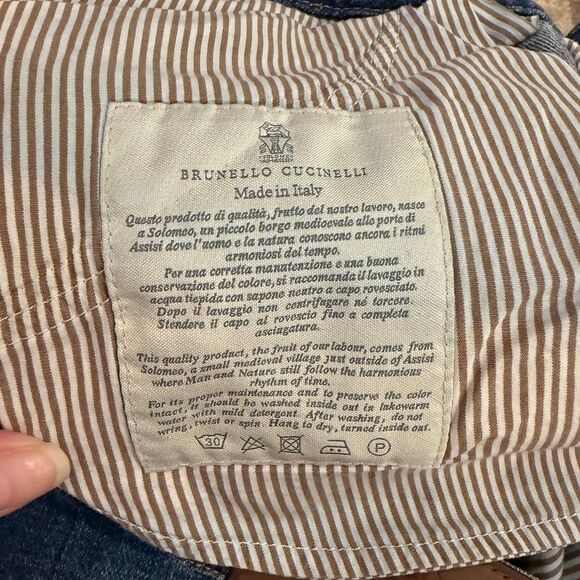 Brunello Cucinelli Men's Designer Made in Italy Blue Denim 100% Cotton Jeans - Picture 6 of 8